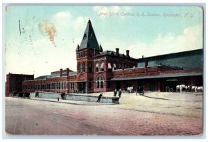 Rochester New York NY Postcard New York Central Railroad RR Station 1910 Vintage