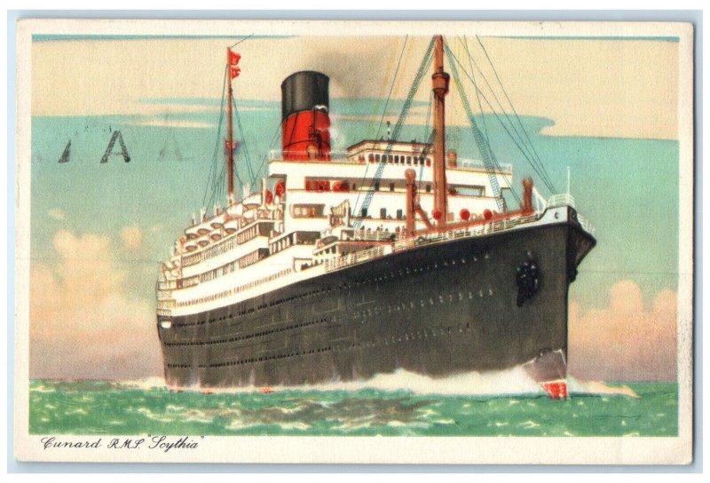 1952 Cunard R.M.S. Scythia Paquebot Southampton England Vintage Postcard