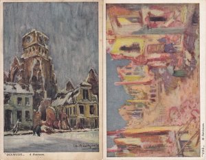 Belgium unit of 2 postcards Diksmuide by A. Baertsoen & Visé by Mr. Sterckmans 
