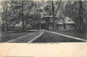 Hartford Connecticut 1904 Postcard Home Of Charles Dudley Warner