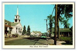 Postcard Cape Cod Mass. Massachusetts Main Street West Dennis Community Church 