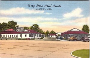 Jackson, MS Mississippi TARRY MORE HOTEL COURTS Roadside Motel ca1940's Postcard