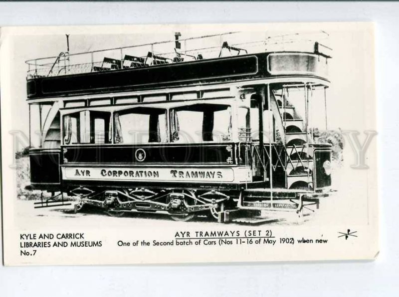 416241 UK Ayr Tramways TRAM Old photo postcard