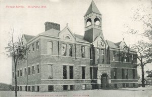 WAUPACA WISCONSIN~PUBLIC SCHOOL~1900s EMMONS POSTCARD