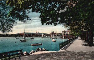 Vintage Postcard Zurich Seefeldquai Lakefront Water Adventure Switzerland