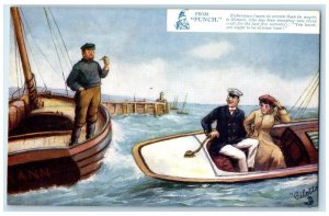 c1910's From Punch Fisherman Boats Oilette Tuck's Unposted Antique Postcard