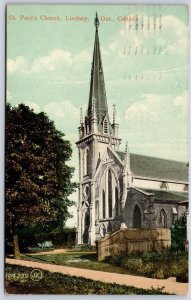 Postcard Lindsay Ontario c1911 St. Paul’s Church Kawartha Lakes by Valentine