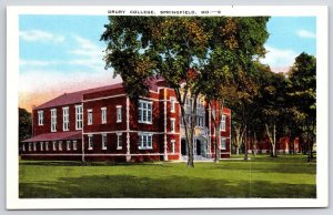 Drury College Springfield Muissouri Clara Thompson Hall of Music Bldg. Postcard