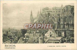 Old Postcard Reims Cathedral apse north coast