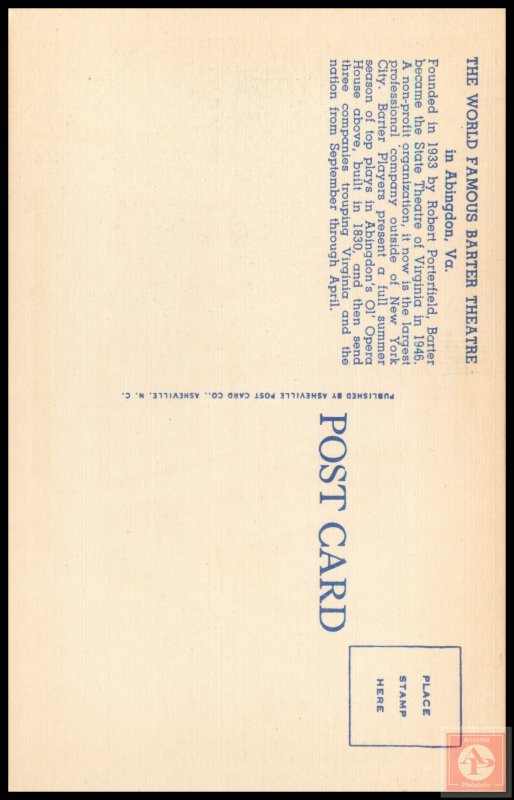 The Barter Theatre fo Virginia, Abingdon, Va