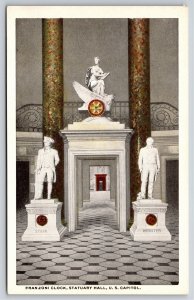 Interior~Franzoni Clock Statuary Hall US Capitol Washington DC~Vintage Postcard