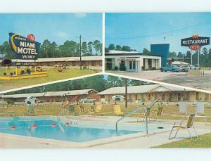 Unused Pre-1980 POOL & MIAMI MOTEL & RESTAURANT Claxton Georgia GA u4854