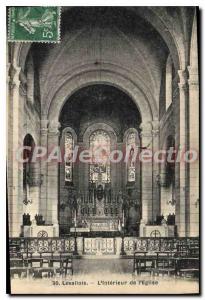 Postcard Old Levallois The Interior Of I'Eglise