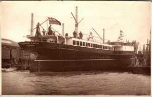 Crested Eagle Paddle Steamship London Vintage RPPC