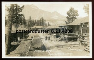 h4052- JASPER PARK Alberta 1920s Pyramid Road Lodge.Real Photo Postcard by Slark