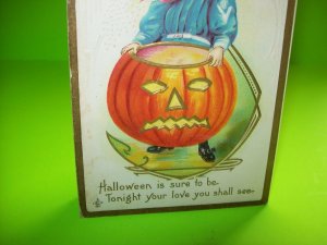 Vintage Halloween Postcard Original Stecher Pranks Series 226 F Embossed Antique