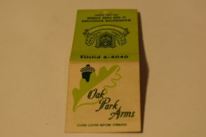 Oak Park Arms Illinois 20 Strike Matchbook Cover