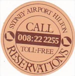 AUSTRALIA SYDNEY AIRPORT HILTON HOTEL VINTAGE LUGGAGE LABEL