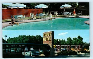 DALHART, TX Texas  The SANDS MOTEL & GRILL ~ Pool  c1950s Cars Roadside Postcard