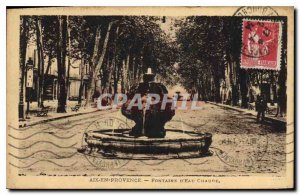 Old Postcard Aix en Provence fountain of hot water