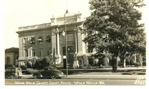 Real Photo View of Walla Walla County Court House in Walla Walla, WA.  Postcard