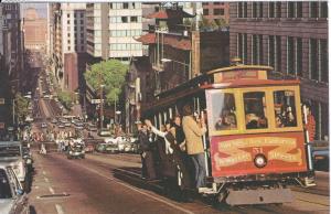 US    PC1397  CABLE CAR ON SAN FRANCISCO HILL