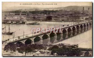 Bordeaux - The Bridge - View of & # 39Ensemble - Old Postcard