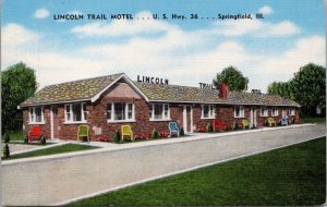 Lincoln Trail Motel Springfield IL Postcard PC471