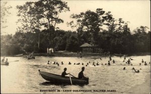 Halifax MA Camp Ousamequin Swimming Real Photo Postcard