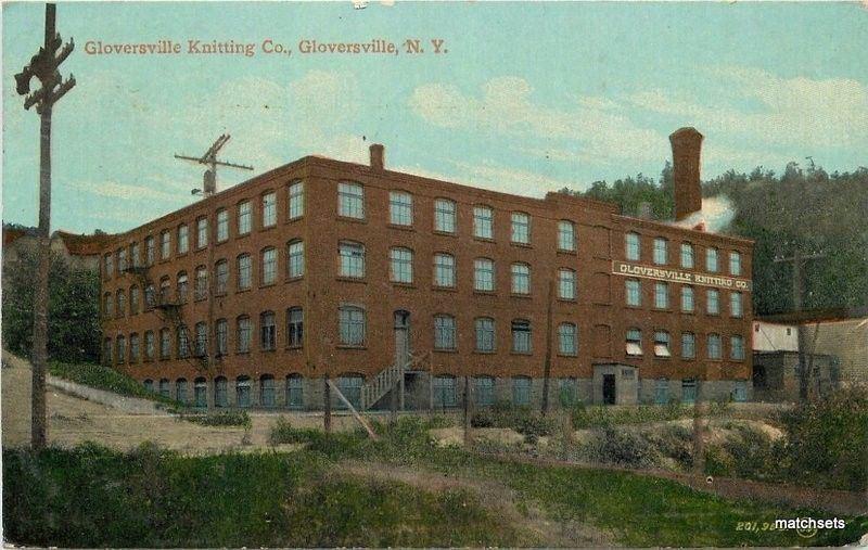 1912 Factory Industry Gloversville Knitting New York Leighton postcard 2736