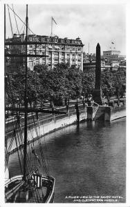 BR59546 river view of savoy hotel and cleopatra s needle london uk real photo