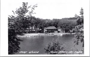 Real Photo Postcard Boat House in Iowa Falls, Iowa