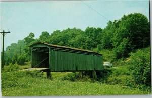 Covered Bridge Near Greenville TN Little Chicky Creek Vintage Postcard A56