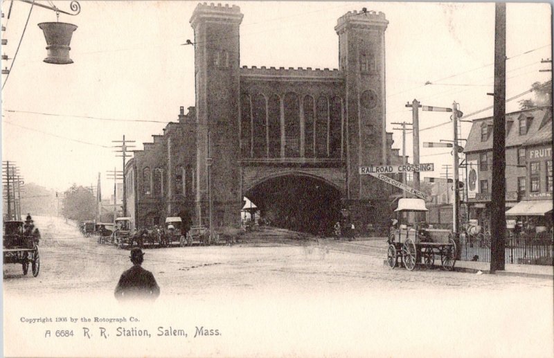 1905 Salem Massachusetts Railroad station Postcard Rotograph Co.