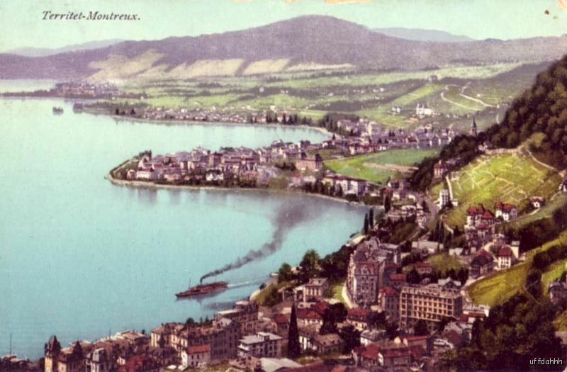 LAKE GENEVA SHORE TERRITET MONTREUX SWITZERLAND 1911