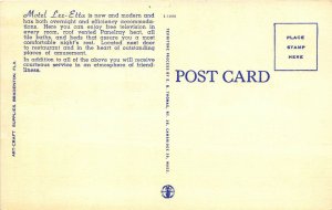 Sarasota Florida 1950s Postcard Motel Lee-Etta