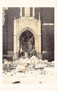 Long Beach CA 1st Presbyterian Church Earth Quake RPPC Real Photo Postcard