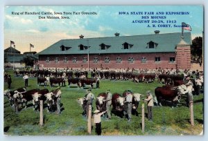 Des Moines Iowa IA Postcard Ring Of Hereford Cattle State Fair Grounds c1910's