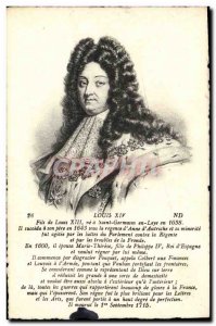 Old Postcard King Louis XIV of France