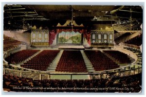 Kansas City Missouri Postcard Interior Of Convention Hall Arranged Scene 1912