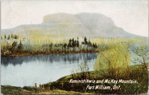 Kaministikwia McKay Mountain Fort William Ontario ON Duplex Cancel Postcard E82