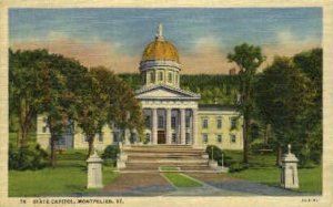 State Capitol - Montpelier, Vermont VT Postcard