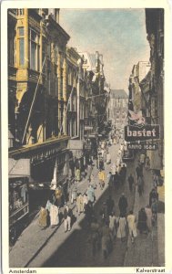 Netherlands Amsterdam Kalverstraat Vintage Postcard 09.52