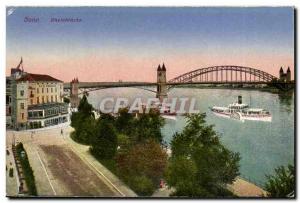 Bonn Old Postcard Rheinbrucke