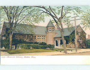 Pre-1907 LIBRARY SCENE Malden - Near Boston Massachusetts MA AF1886