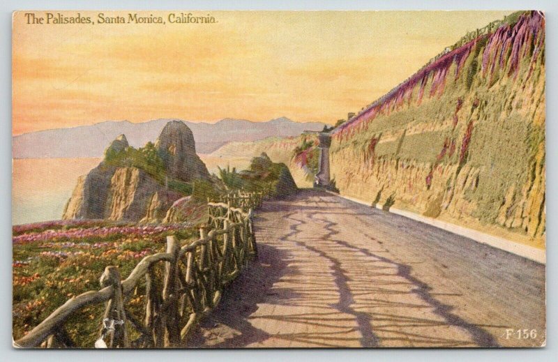 Santa Monica California~Palisades~Colorful Drive along Steep Cliffs~c1910 