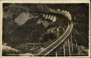 Vintage RPPC Hapuawhenua Viaduct New Zealand RAILROAD TRAIN