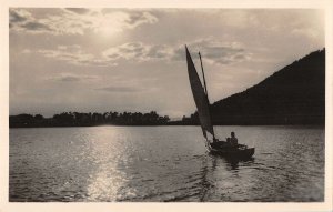 US3221 Czech Republic Sudetenland Sirschberg Thammuhl am See Boat Lake Bateau