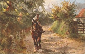 Harry Payne.  Horse. Going to work  Tuck Oilette France  Un mot a la poste se