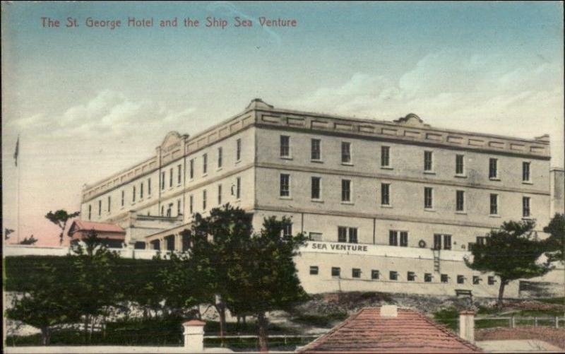 Bermuda - St. George Hotel & Ship Sea Venture c1910 Postcard